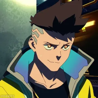 ⚙️ David Martinez Cyberpunk: Edgerunners anime, cyberpunk, edgerunners, david martinez, character, yellow jacket telegram sticker