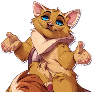 🤨 gato, dibujo animado, animal, mono, peludo, antropomórfico telegram sticker
