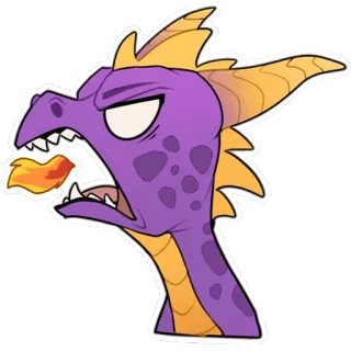 😡 Spyro Spyro, drago, videogioco, viola, cartone animato, fuoco whatsapp sticker