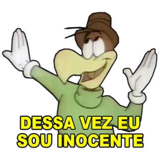 🙂 DESSA VEZ EU SOU INOCENTE desenho animado, pássaro, inocente, personagem telegram sticker
