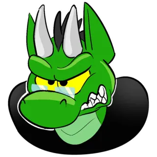 😡 만화, 괴물, 동물, 녹색, 안경, 생물 telegram sticker