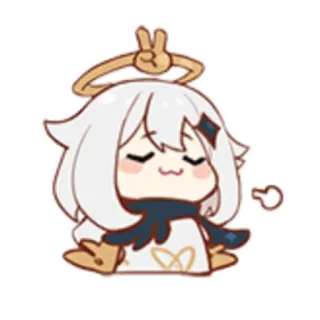 😌 Paimon Genshin Impact Anime, Videogame, Genshin Impact, Paimon, Schattig, Sticker, Personage telegram sticker