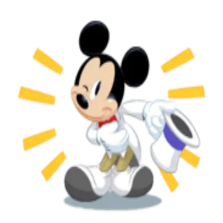 🎩 Mickey Mouse Mickey Mouse, Cartoon, Figur, Disney, Magie, Zauberer telegram sticker