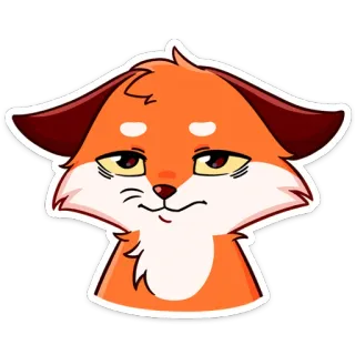 😐 zorro, animal, dibujos animados, lindo, naranja, pegatina, presumido telegram sticker