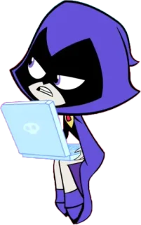 🖤 Raven Teen Titans Go! Мультфильм, Персонаж, Teen Titans, Рейвен, Ноутбук telegram sticker