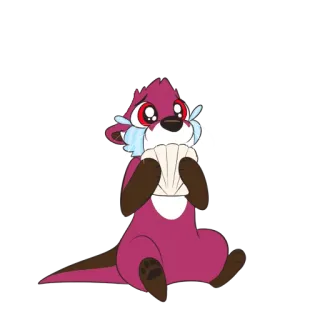 😭 Cartone animato, Lontra, Animale, Carino whatsapp sticker
