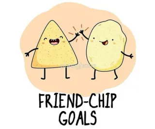 🩰 FRIEND-CHIP GOALS Freundschaft, Essen, Chips, Cartoon, Süß, Freundschaftschip whatsapp sticker
