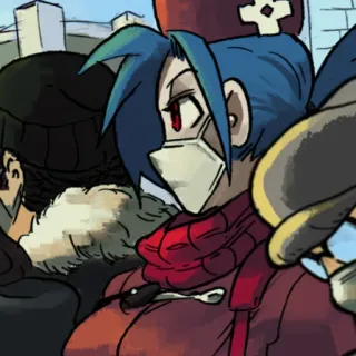 🌡 Valentine Skullgirls skullgirls, valentine, perawat, anime, video game, masker telegram sticker