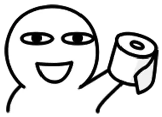 💩 tisu toilet, lucu, kartun, meme, humor, putih telegram sticker