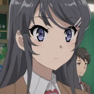 🪁 Mai Sakurajima Rascal Does Not Dream of Bunny Girl Senpai Anime, Fille, Sakurajima, Brune, Uniforme scolaire telegram sticker