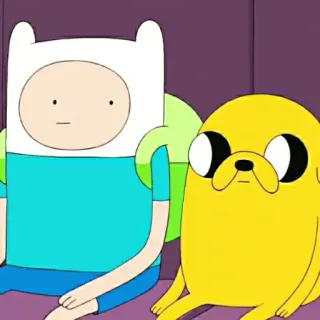 🤪 Finn, Jake Adventure Time cartoon, adventure time, finn, jake, animated telegram sticker