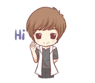 👋 Hi Oi, Saudação, Desenho animado, Anime telegram sticker