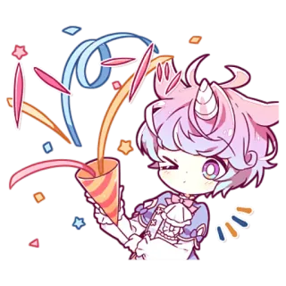 🎉 sticker, feier, cartoon, konfetti, party, süß telegram sticker