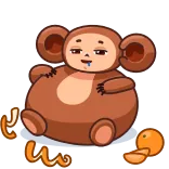 🤤 Cheburashka Cheburashka, cartoon, orange, cute, animal telegram sticker