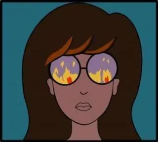 🌟 Daria daria, cartoon, mtv, glasses, flames, animated telegram sticker