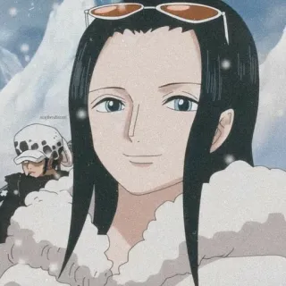 💄 Nico Robin One Piece Nico Robin, One Piece, Anime, Winter, Schnee, Charakter telegram sticker