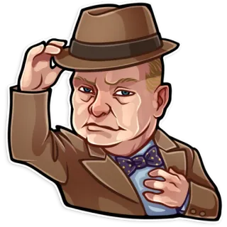 🎩 man, hat, bow tie, suit, cartoon, gesture telegram sticker