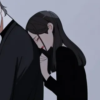 🖤 donna, uomo, triste, anime, emozionale, relazione telegram sticker