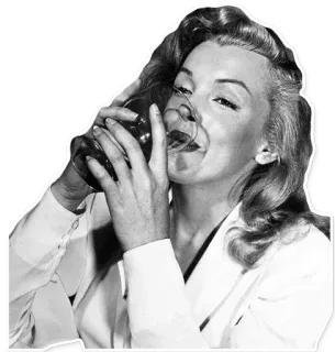 🍸 Marilyn Monroe мэрилин монро, актриса, пьет, классика telegram sticker