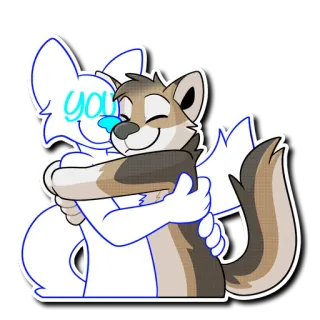 🤗 you Dessin animé, Furry, Câlin, Amitié, Amour, Mignon, Affection telegram sticker