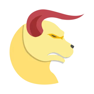 ♉️ carnero, animal, cuernos, cabeza, ilustración telegram sticker