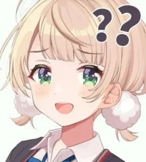 😅 Anime, Cartoon, Vraagteken, Verward, Schattig, Meisje, Kawaii, Illustratie telegram sticker