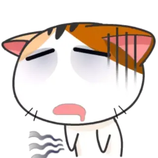 😞 猫, 悲しい, 疲れた, アニメ, 絵文字 telegram sticker