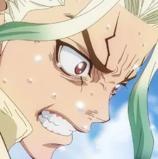 💈 Senku Ishigami Dr. Stone Anime, Schweiß, Entschlossenheit, Wissenschaftler, Manga, Dr. Stone telegram sticker