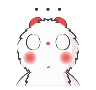 😳 mignon, duveteux, dessin animé, autocollant, expression, surpris whatsapp sticker
