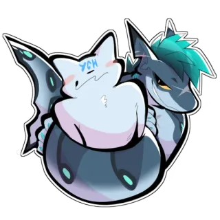 🦈 YCH furry, antro, gato, perro, lindo, pegatina, dibujos animados, anime telegram sticker