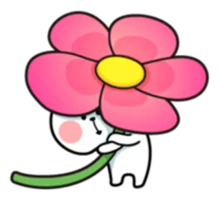 🌸 dessin animé, fleur, mignon, personnage telegram sticker