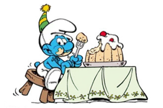 😋 Smurf สเมิร์ฟ, การ์ตูน, วันเกิด, เค้ก, ปาร์ตี้ whatsapp sticker