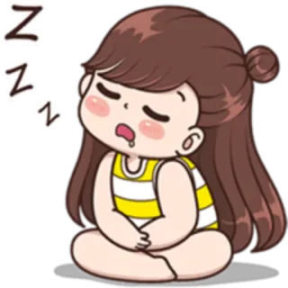 💤 Z ง่วง, นอน, การ์ตูน, งีบ, เหนื่อย, ผู้หญิง, zzz telegram sticker