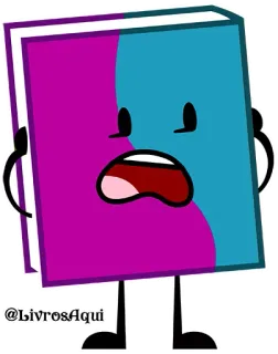 📖 @LivrosAqui libro, cartone animato, oggetto, personaggio, viola, blu telegram sticker