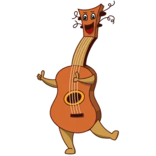 👍 Ukulele, Cartoon, Muziek, Instrument, Dansen telegram sticker