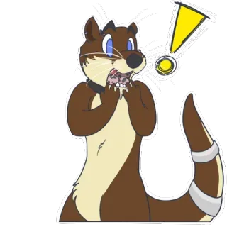 ❗ выдра, мультфильм, животное, удивлен, восклицательный знак telegram sticker