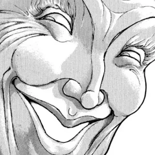 😄 Yujiro Hanma Baki Anime, Manga, Kampfsport, Grinsen, Böse telegram sticker