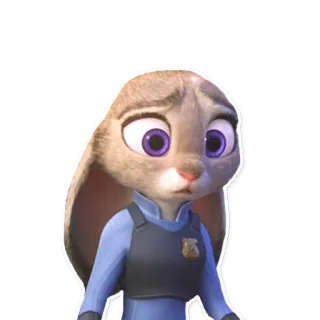 😞 Judy Hopps Zootopia lapin, police, dessin animé, mignon, flic, officier, anthropomorphe, lapinou, zootopie whatsapp sticker