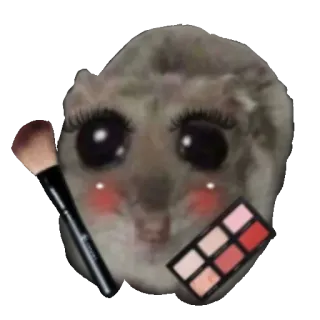 💄 햄스터, 메이크업, 귀여운, 화장품, 뷰티, 동물, 스티커 whatsapp sticker