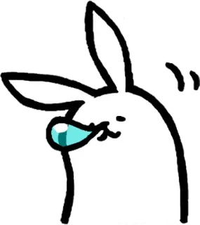 😪 coniglio, coniglietto, divertente, carino, animale, cartone animato, bianco telegram sticker