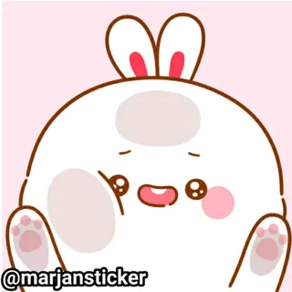 ❤️ @marjansticker кролик, мультяшный, животное, милый, каваи, наклейка telegram sticker