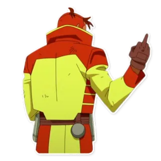 🖕 dedo do meio, rude, desenho animado, gesto, amarelo, vermelho whatsapp sticker