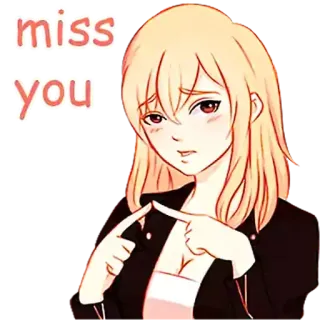 ❤️ miss you Anime, Te echo de menos, Mujer, Triste, Lindo, Rubia telegram sticker