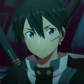 🖤 Kirito Sword Art Online Аниме, Sword Art Online, Кирито, Персонаж, Видеоигра, Аниме парень telegram sticker