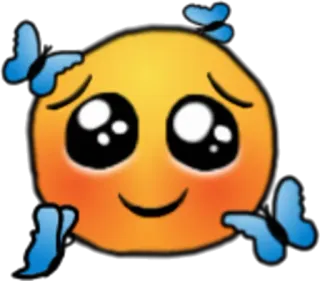 🦋 Emoji, Smiley, Fofo, Borboletas, Amarelo, Desenho animado whatsapp sticker