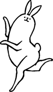 🐰 conejo, conejito, animal, lindo, blanco, dibujo animado telegram sticker