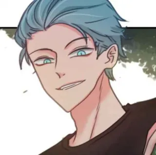 💌 Anime, Manga, Postać, Męski, Niebieskie włosy, Portret telegram sticker