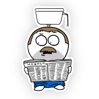😦 Новости toilet, reading, newspaper, sticker telegram sticker