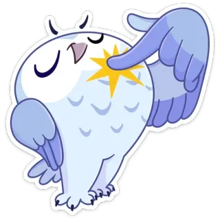 😤 gufo, cartone animato, scintillio, carino, uccello telegram sticker