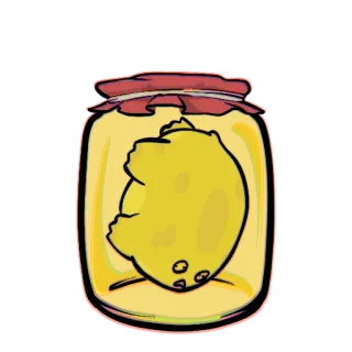 🦔 Zitrone, Glas, Obst, Essen, Gelb telegram sticker